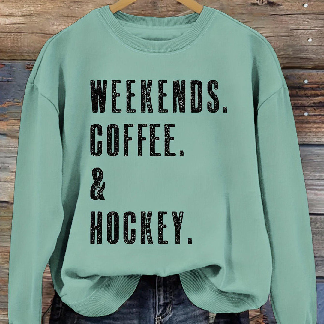 Coffee & Hockey Print Shirt-Bennys Beauty World