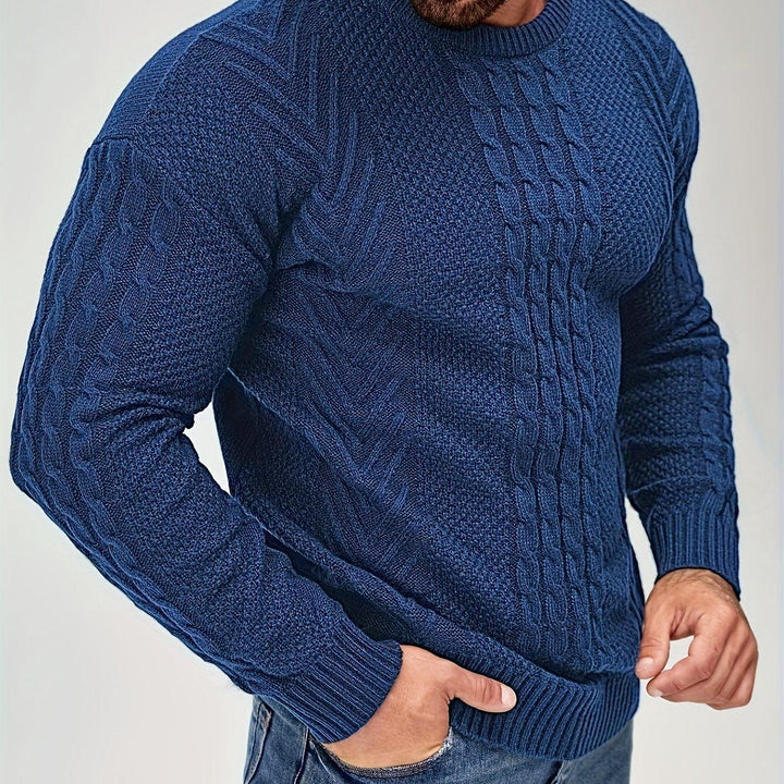Men's Warm Casual Sweater Fashion Knit Crew Neck Pullover
