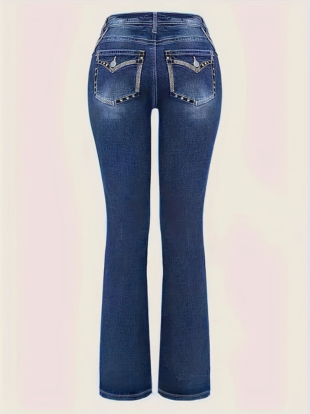 Women's Stretchy Denim Flared Pants-Bennys Beauty World