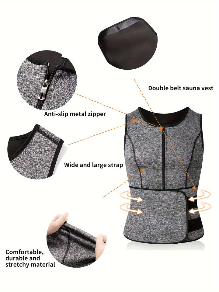 TKPARK Men's Adjustable Compression Tank Top &amp; Waist Trainer