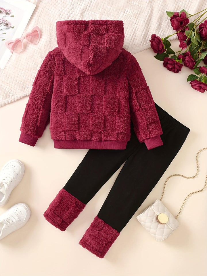 Girl'S Soft Pink Hoodie And Leggings Set: Cozy Fall/Winter Outfit for Little Ones-Bennys Beauty World