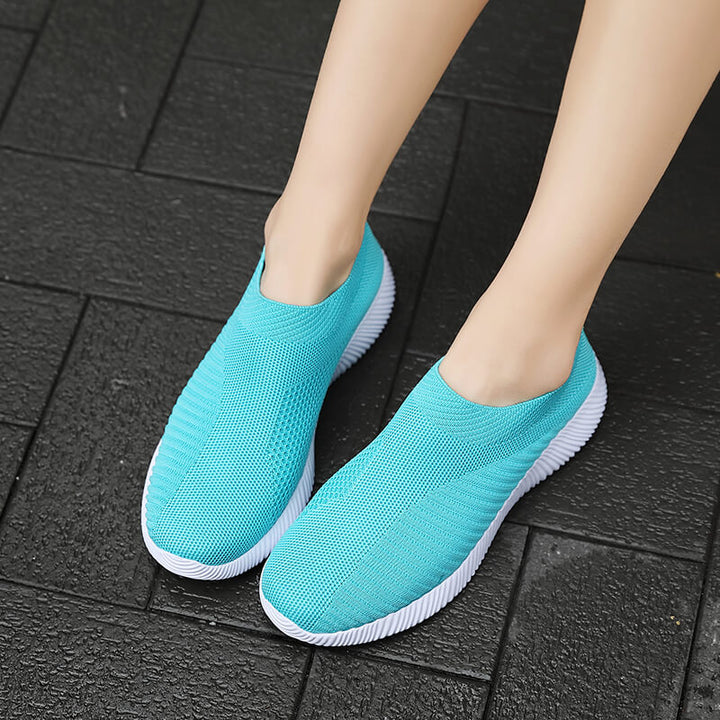 Lightweight Women's Slip-On Sneakers  Solid Color Casual Shoes