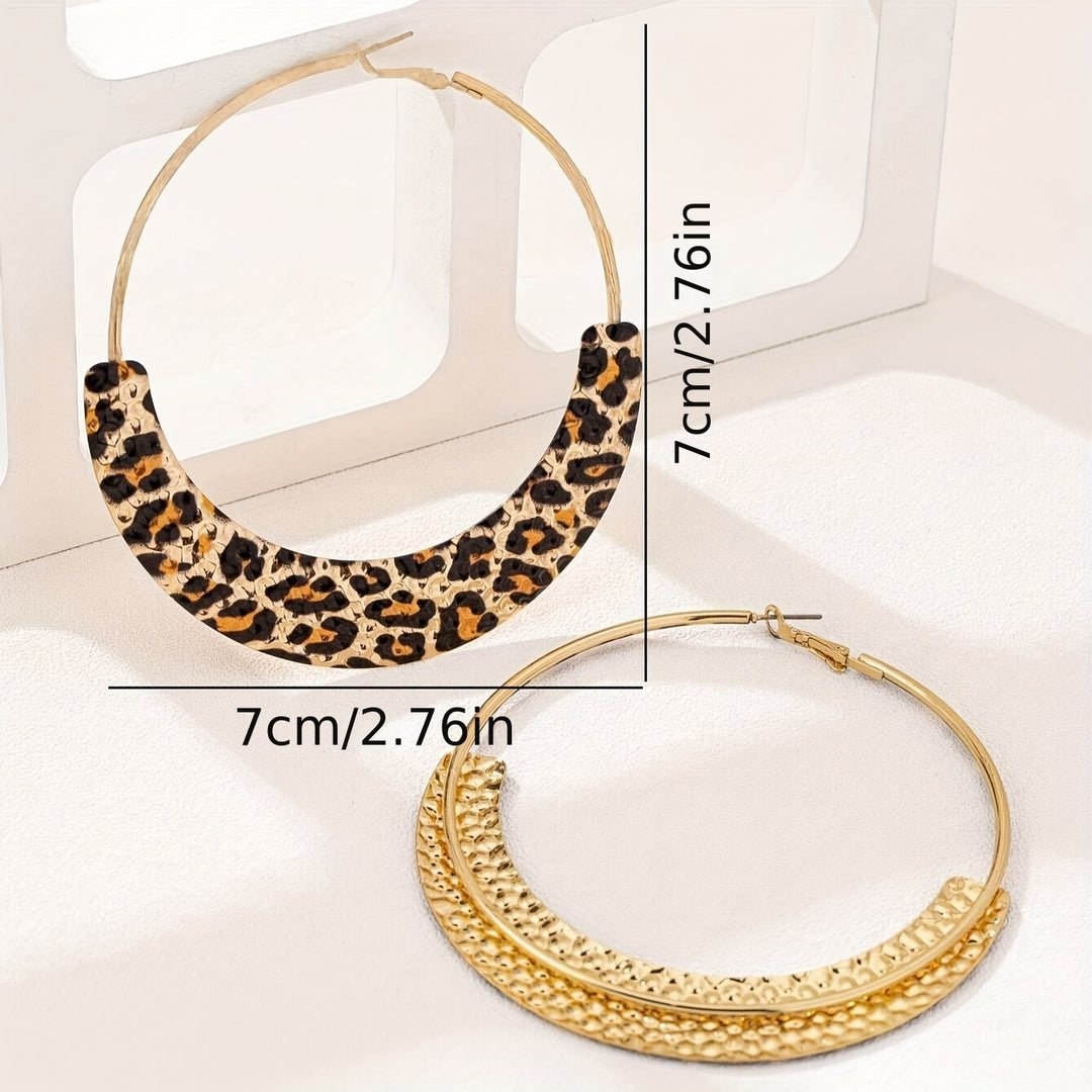 Charm Leopard Print Metal Earrings for Women