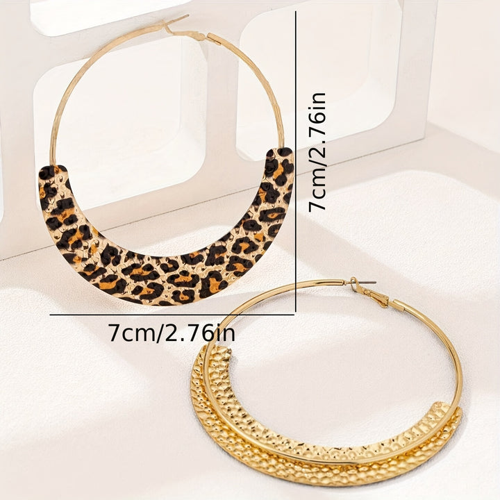 Charm Leopard Print Metal Earrings for Women