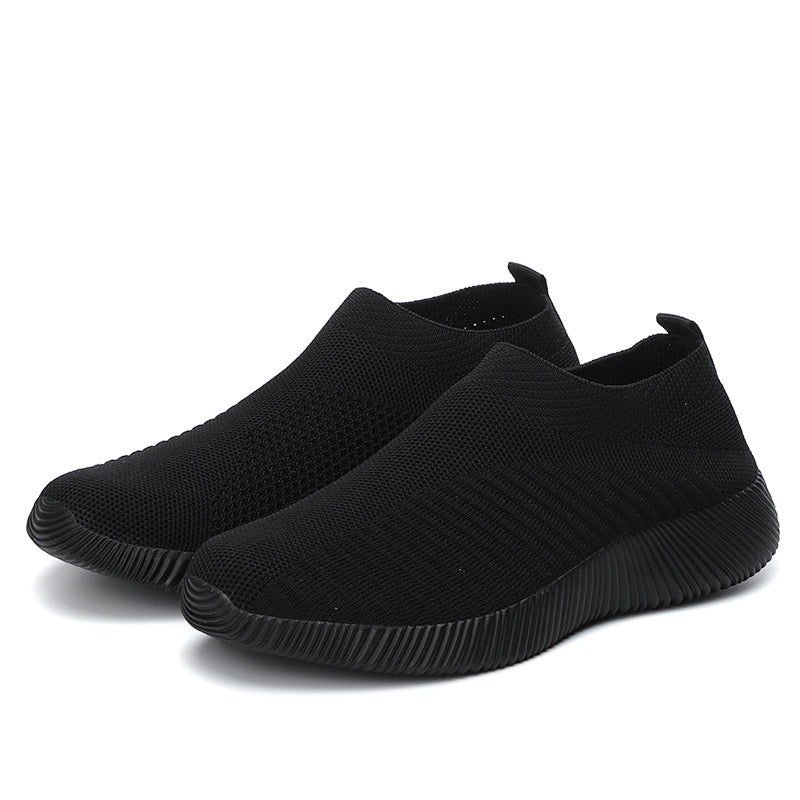 Lightweight Women's Slip-On Sneakers  Solid Color Casual Shoes