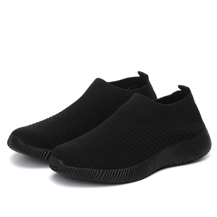 Lightweight Women's Slip-On Sneakers  Solid Color Casual Shoes