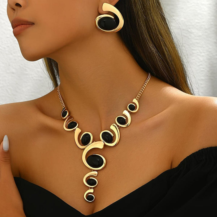 2pcs Fashionable And Simple Necklace And Earrings Set-Necklace-Bennys Beauty World