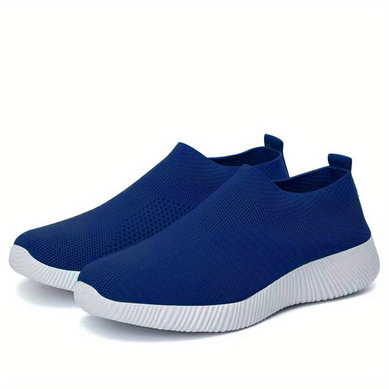 Lightweight Women's Slip-On Sneakers  Solid Color Casual Shoes