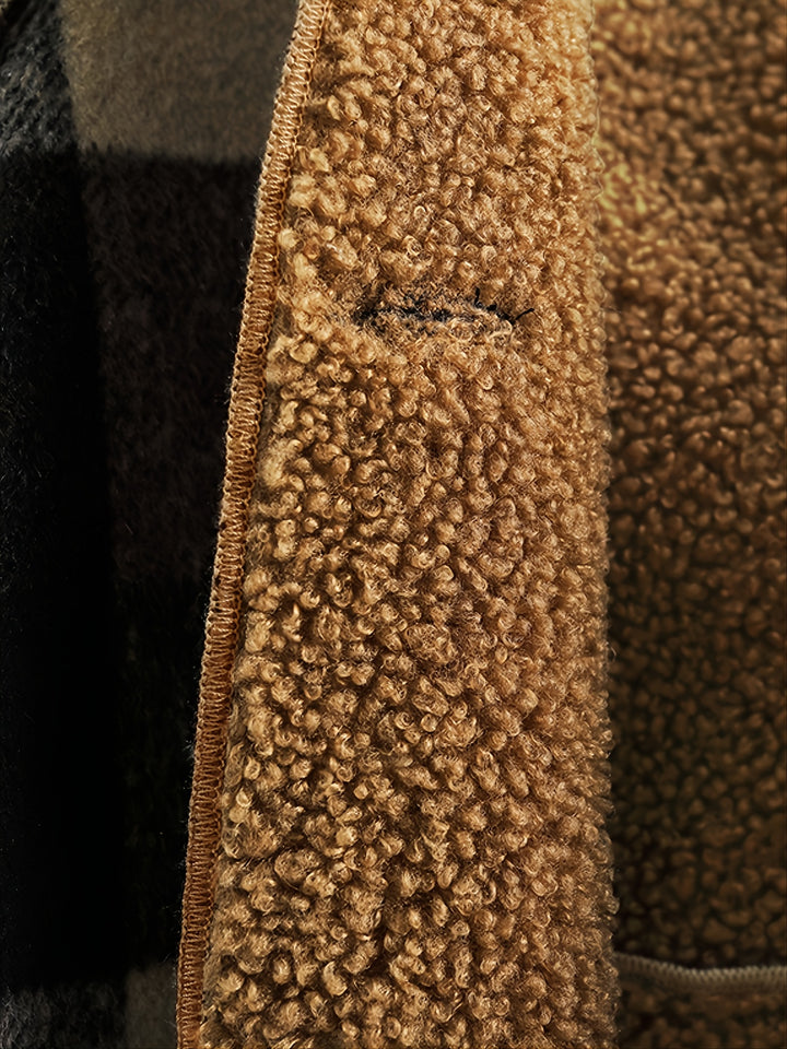 Boys' Long Sleeve Plaid Fleece-Lined Jacket