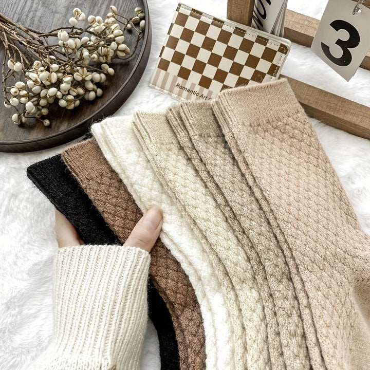 6 Pairs Warm Waffle Socks-Bennys Beauty World