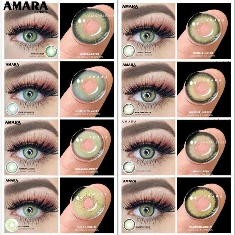 1 Pair green colour contact lenses Bennys Beauty World