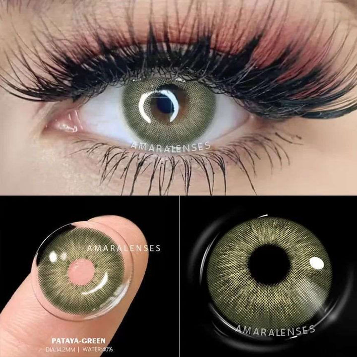 1 Pair green colour contact lenses Bennys Beauty World