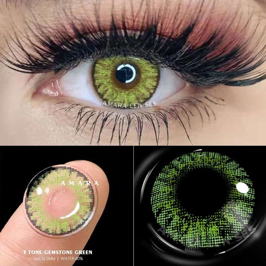 1 Pair green colour contact lenses Bennys Beauty World