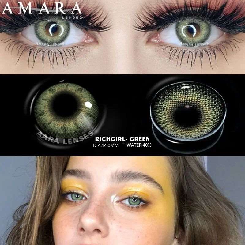 1 Pair green colour contact lenses Bennys Beauty World