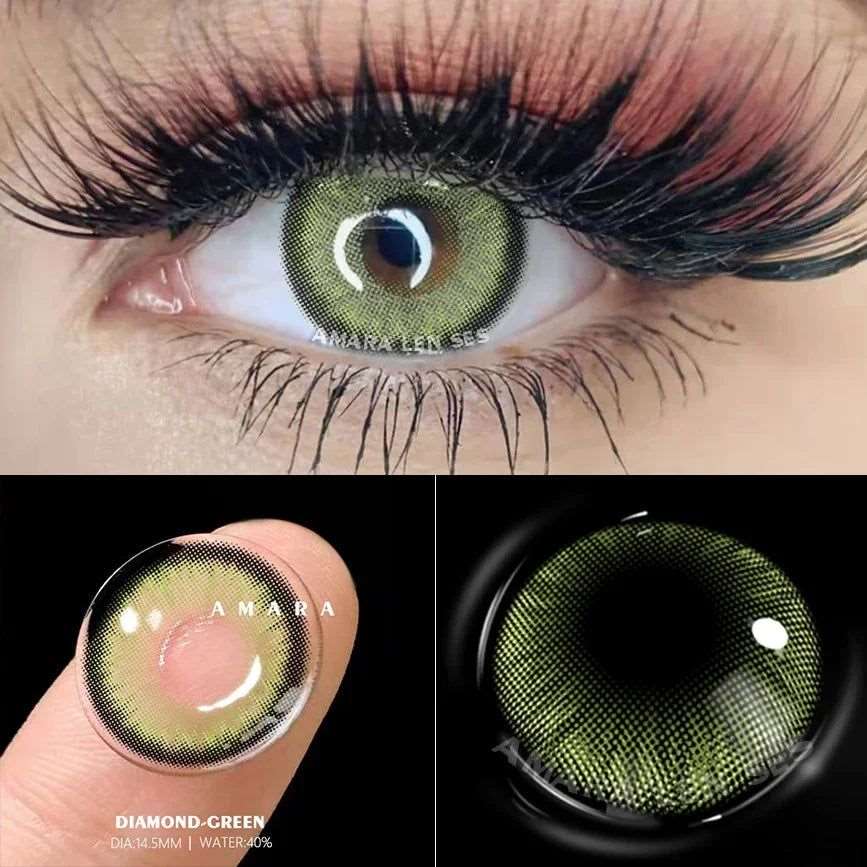 1 Pair green colour contact lenses Bennys Beauty World