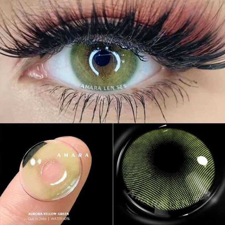 1 Pair green colour contact lenses Bennys Beauty World