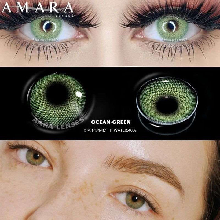 1 Pair green colour contact lenses Bennys Beauty World