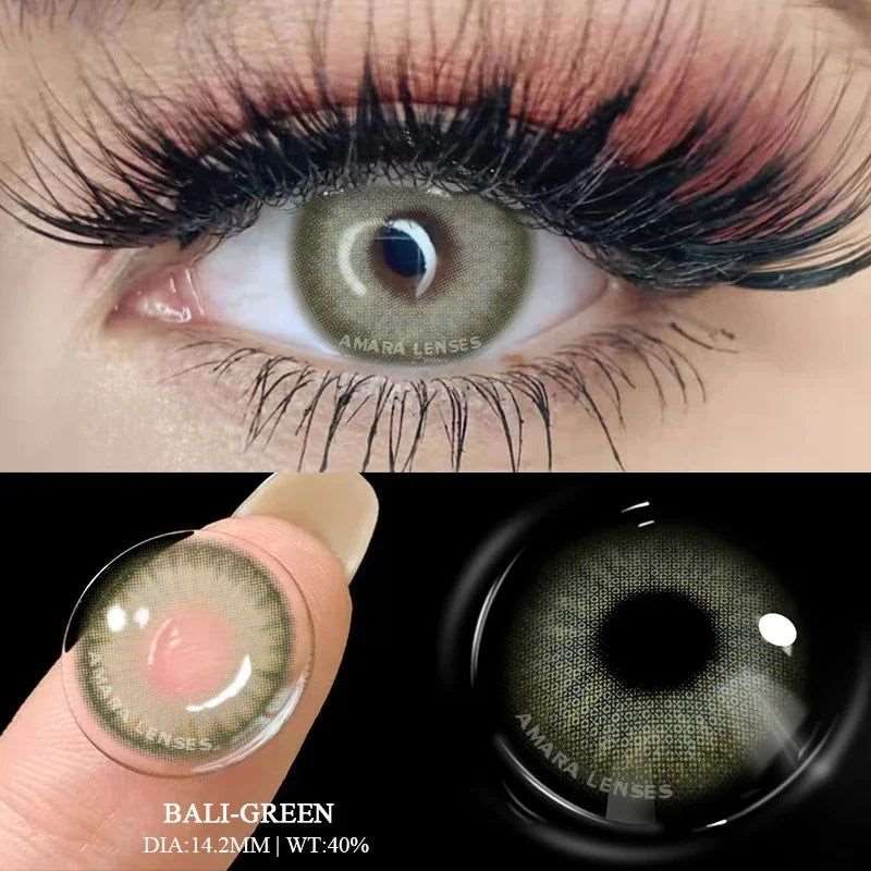 1 Pair green colour contact lenses Bennys Beauty World