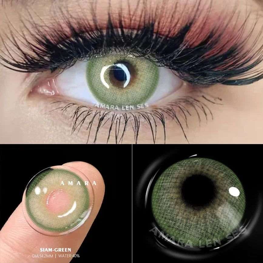 1 Pair green colour contact lenses Bennys Beauty World