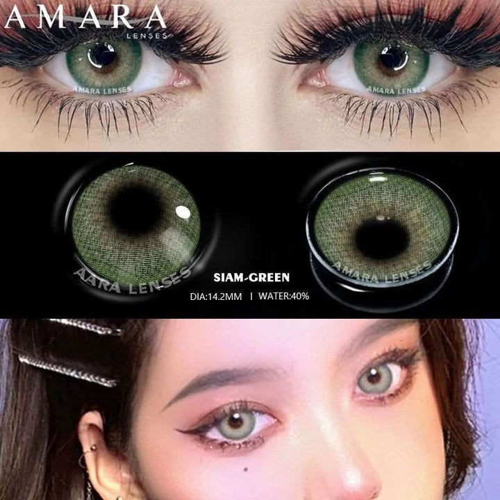 1 Pair green colour contact lenses Bennys Beauty World