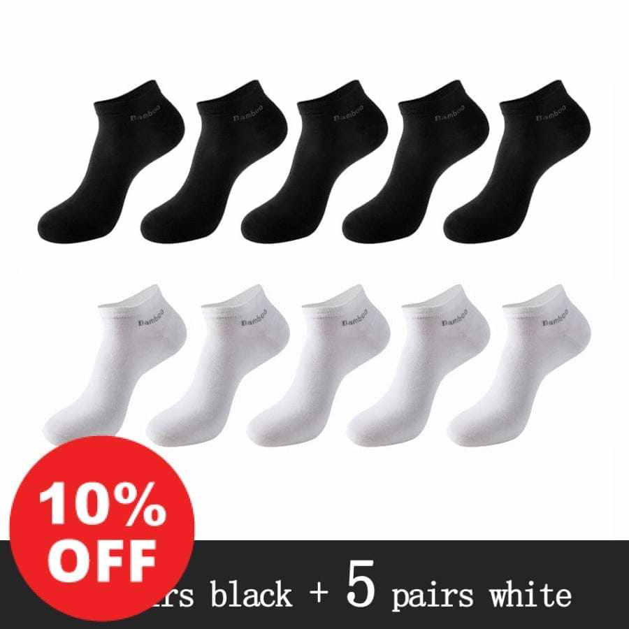 10 Pairs / Pack Men's High Quality Breathable Anti-Bacterial  Ankle Socks Bennys Beauty World