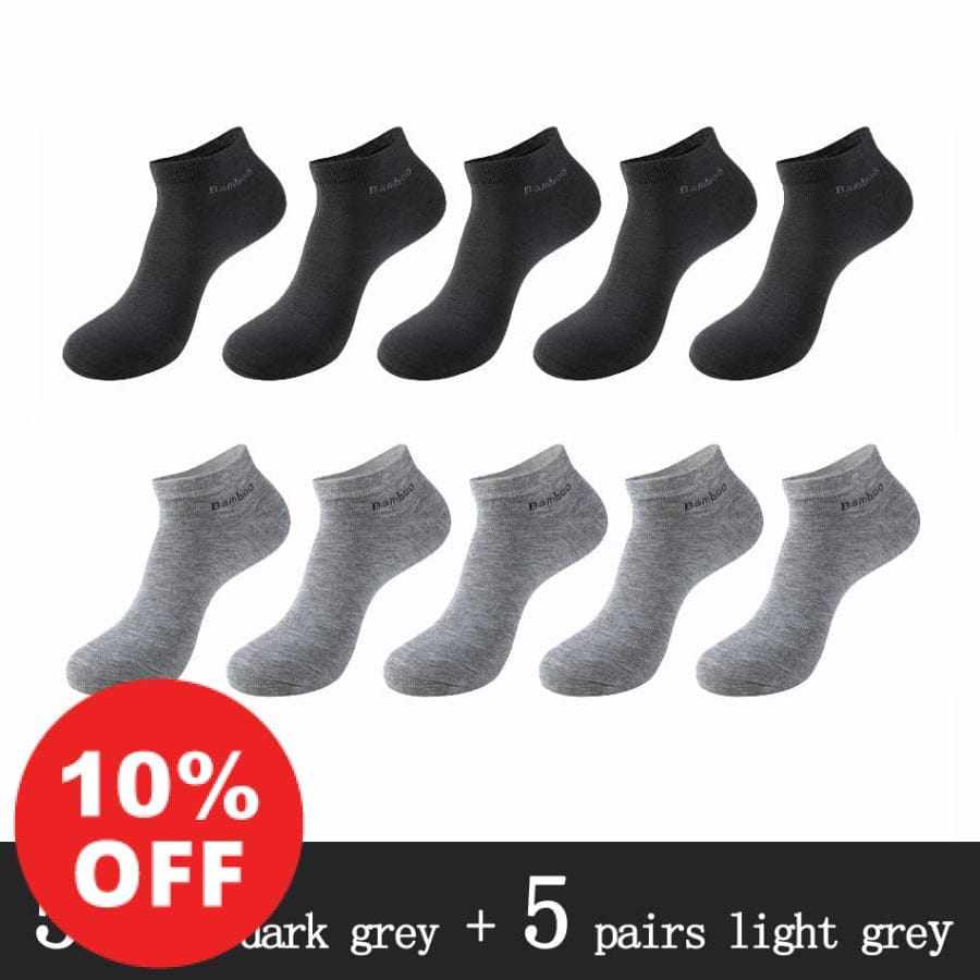 10 Pairs / Pack Men's High Quality Breathable Anti-Bacterial  Ankle Socks Bennys Beauty World