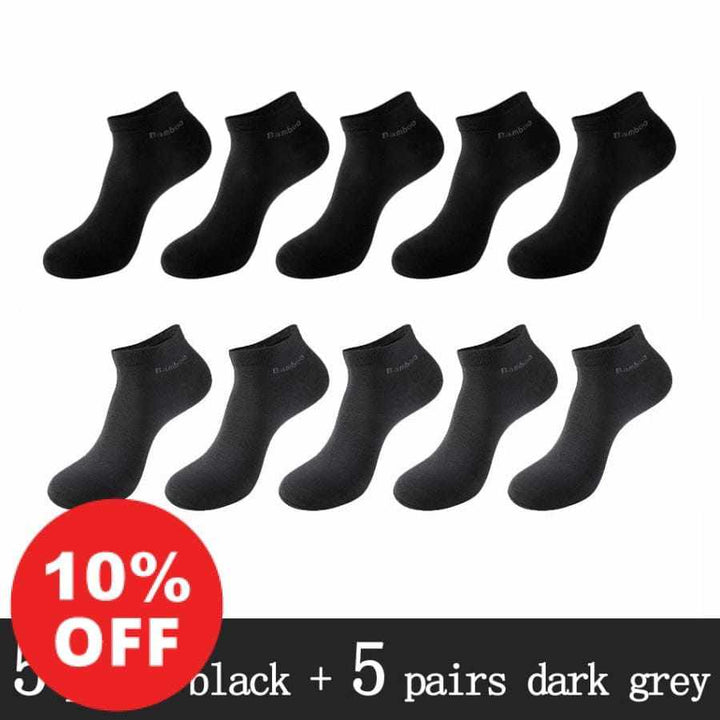 10 Pairs / Pack Men's High Quality Breathable Anti-Bacterial  Ankle Socks Bennys Beauty World