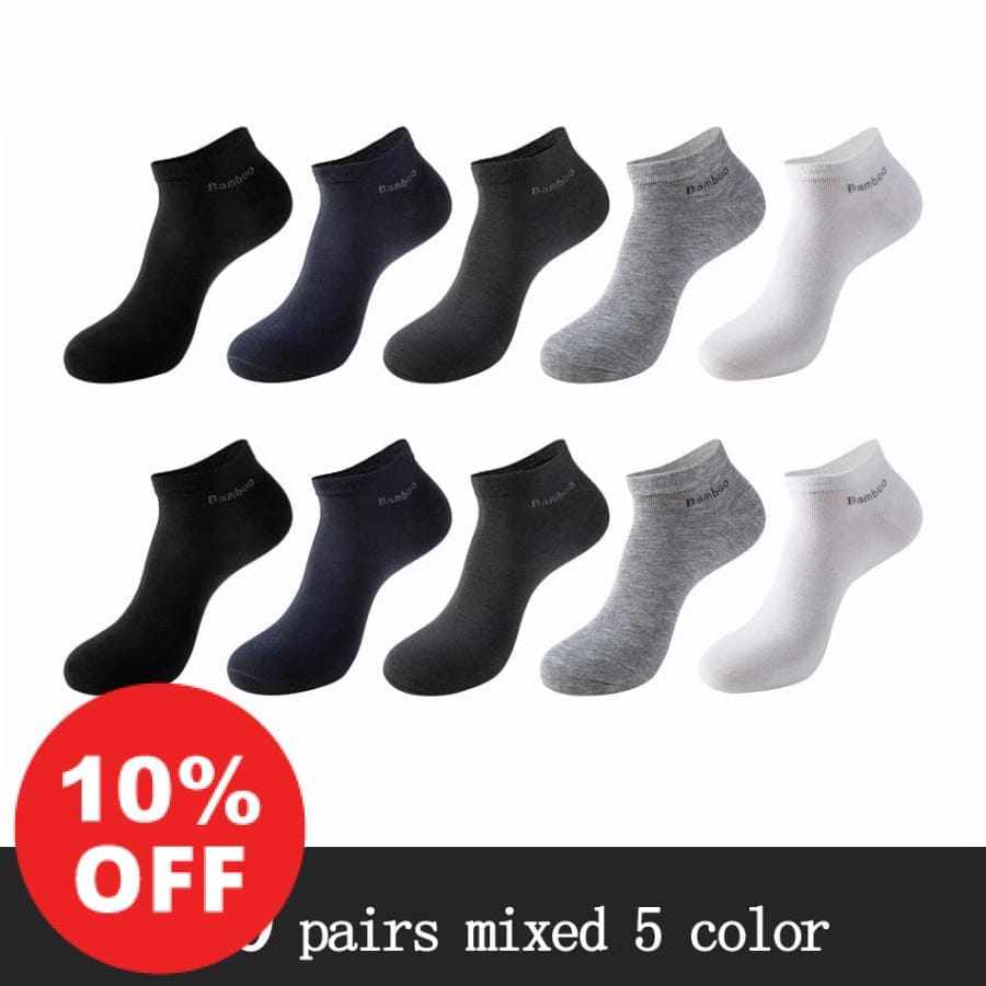 10 Pairs / Pack Men's High Quality Breathable Anti-Bacterial  Ankle Socks Bennys Beauty World