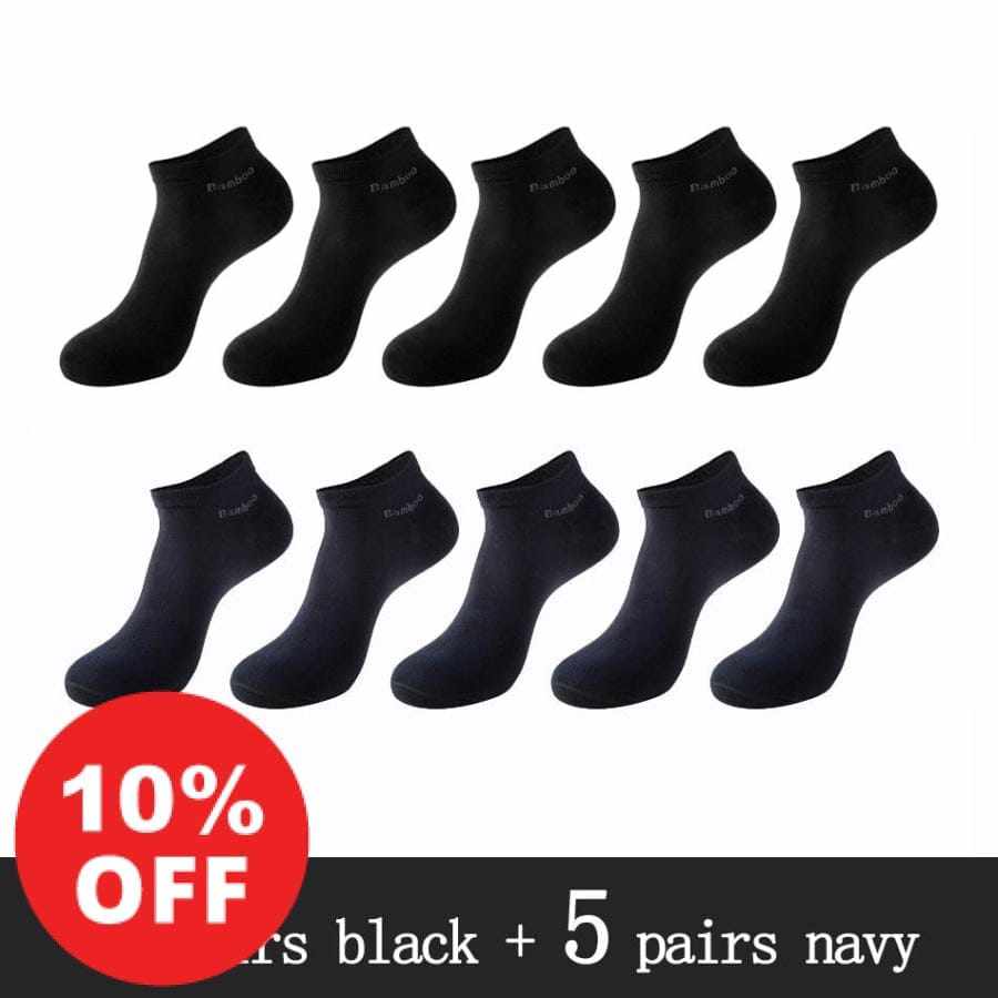 10 Pairs / Pack Men's High Quality Breathable Anti-Bacterial  Ankle Socks Bennys Beauty World