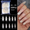 100/500pcs/Bag False Ballerina Natural/Transparent Coffin Fake Nails Bennys Beauty World