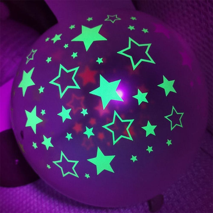 10Pcs 12 inch Neon Fluorescent Balloons Polka Dot Stars Happy Birthday Glow Bennys Beauty World