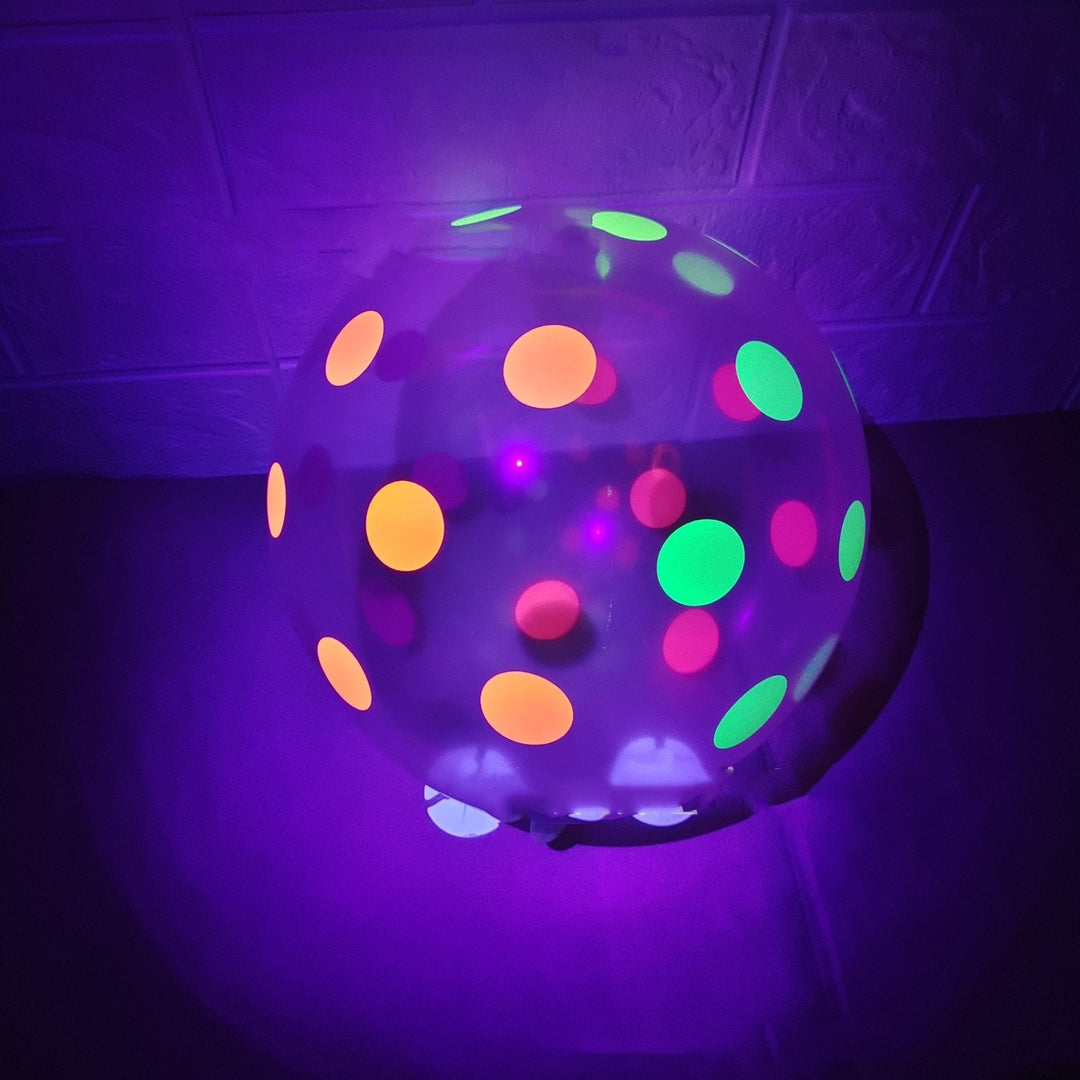 10Pcs 12 inch Neon Fluorescent Balloons Polka Dot Stars Happy Birthday Glow Bennys Beauty World