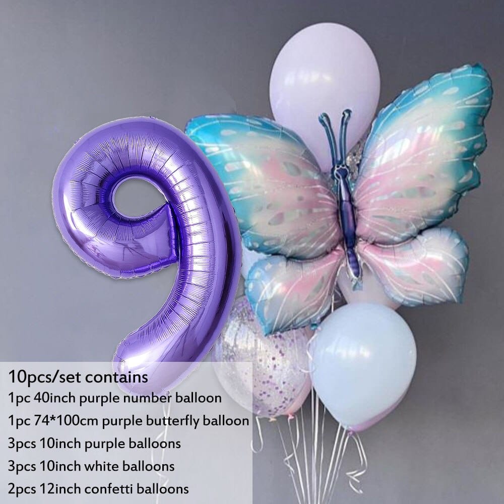 10pcs Giant light Purple Birthday Balloons Set 40inch Bennys Beauty World