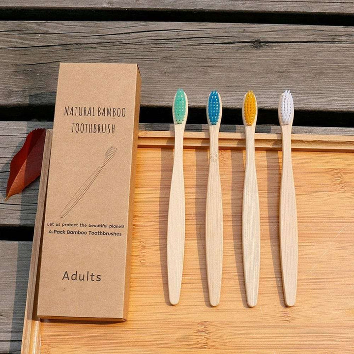 10pcs  Mixed Color Bamboo Eco Friendly Wooden Tooth Brush Bennys Beauty World