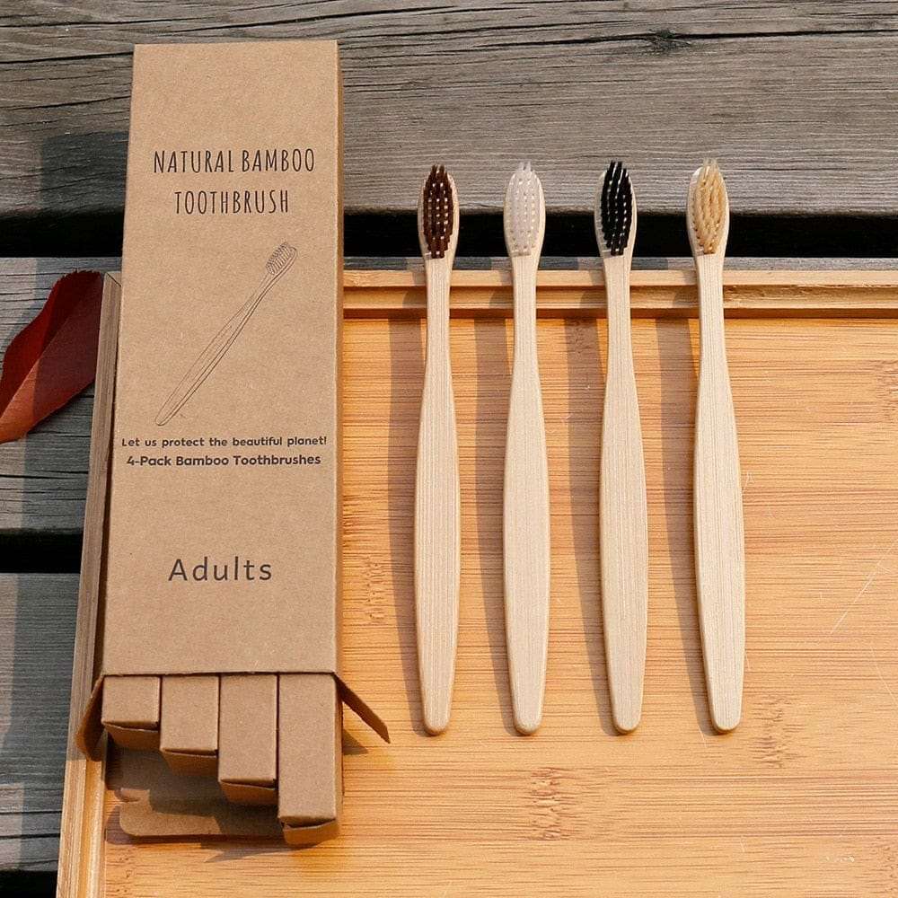 10pcs  Mixed Color Bamboo Eco Friendly Wooden Tooth Brush Bennys Beauty World
