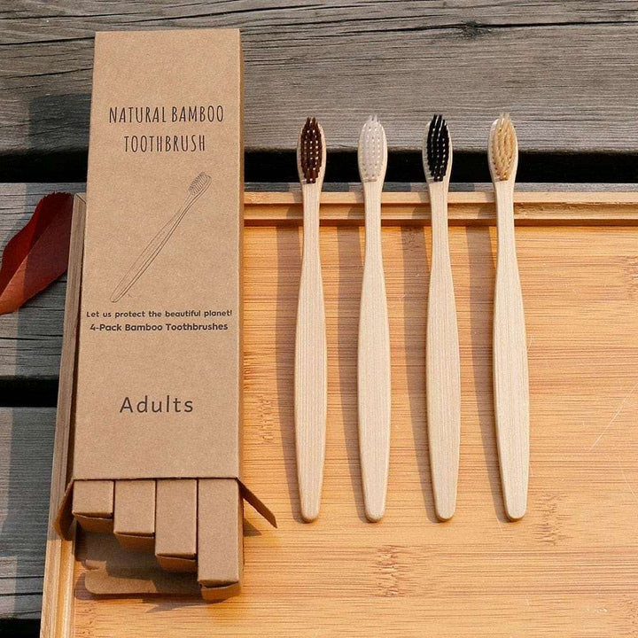 10pcs  Mixed Color Bamboo Eco Friendly Wooden Tooth Brush Bennys Beauty World