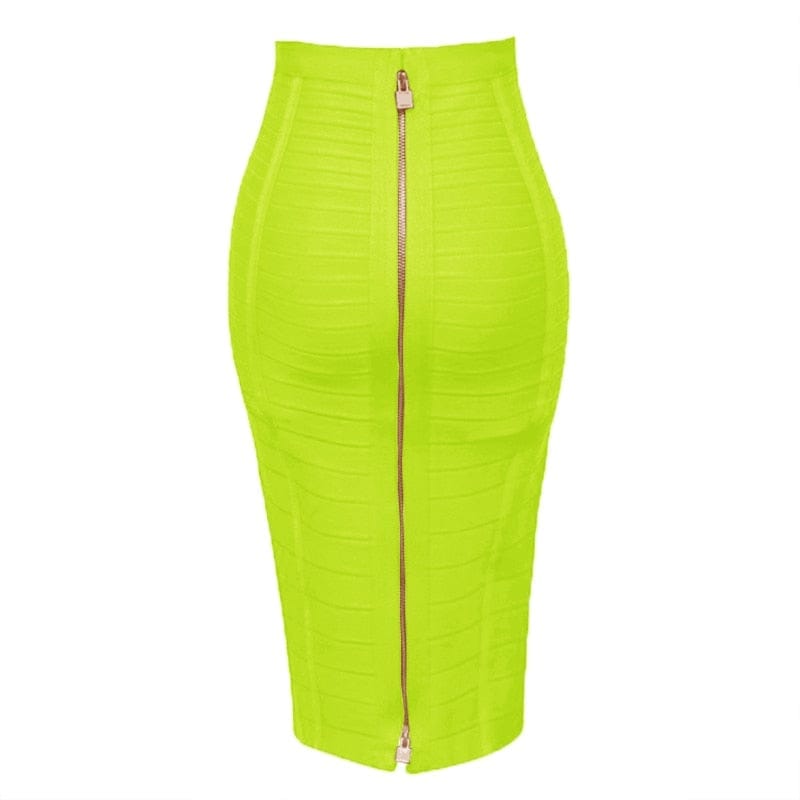 12 Colors Plus Size XL XXL Solid Zipper Bandage Skirt Bennys