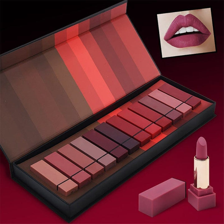 12 color square tube lipstick Bennys Beauty World