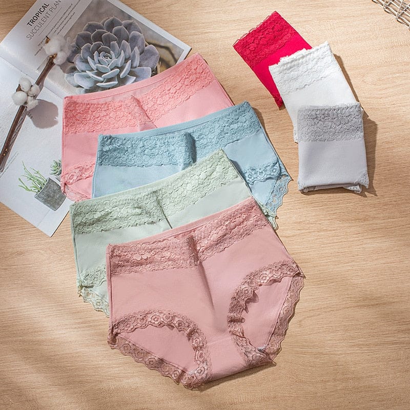 12 pieces Cotton Women's Underwear Sexy Comfortable Soft Lace Panties