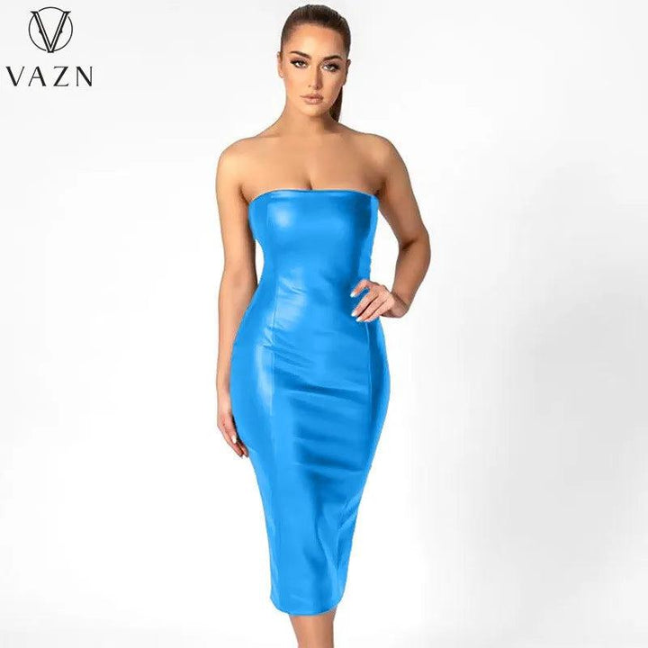 Women's Leather Bodycon Dress-Bennys Beauty World