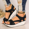 Velcro-design Sports Sandals Summer Color-blocked Wedges For Women-shoes-Bennys Beauty World