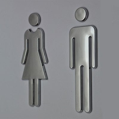 12cm Acrylic Self Adhesive Toilet Door Sign Men And Women WC Bathroom Label Sticker Bennys Beauty World