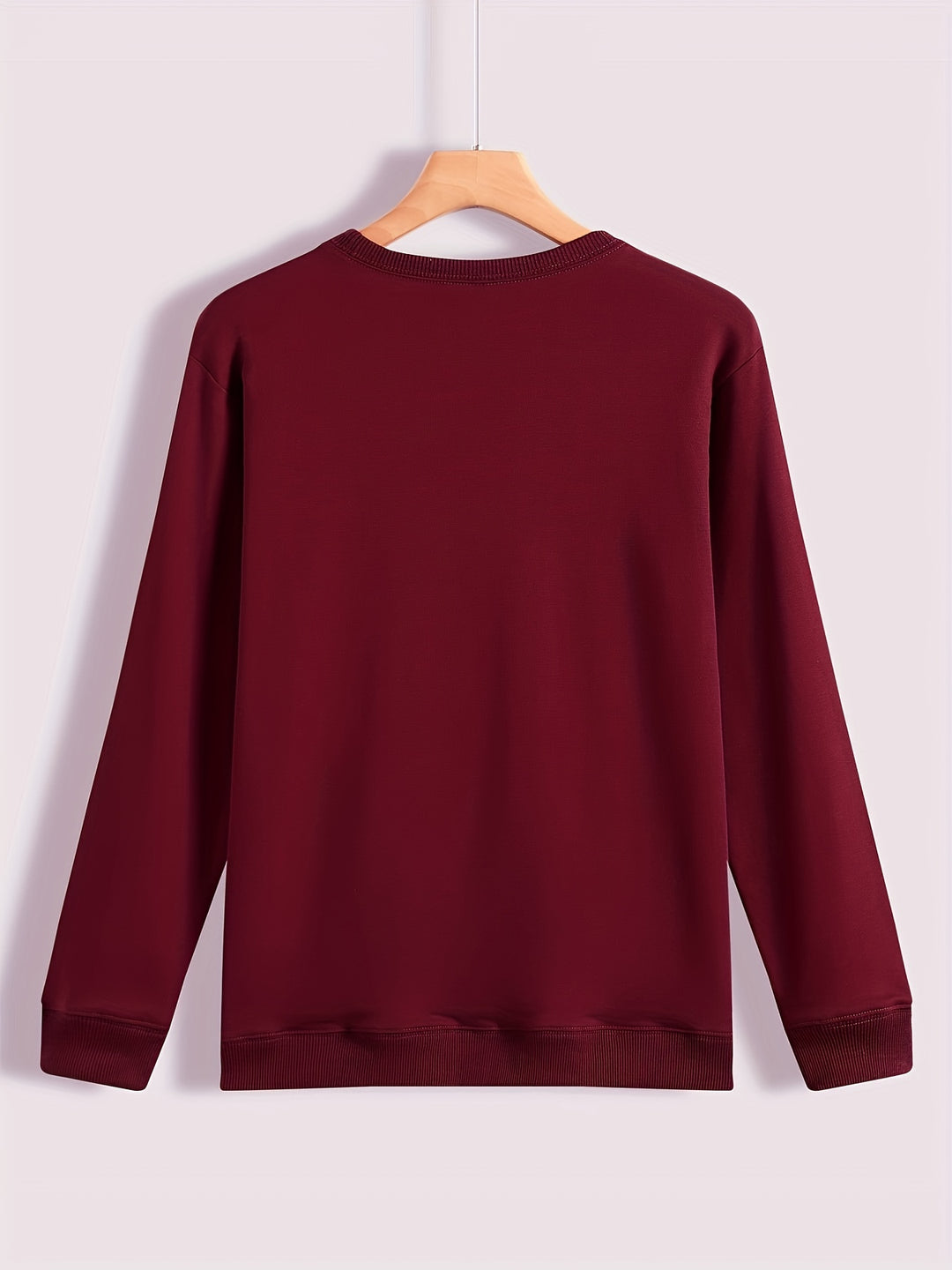 Cozy Letter Print Crew Neck Sweatshirt for Women – Fall & Winter Clothing-Bennys Beauty World