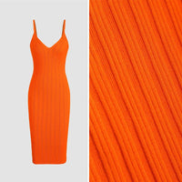 Solid Color Sexy Low -neck Dress-Dress-Bennys Beauty World