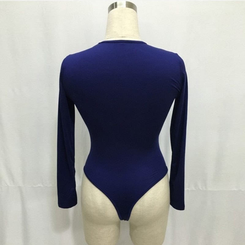 13 Colours Long Sleeve O Neck Casual Bodysuit For Women Bennys Beauty World