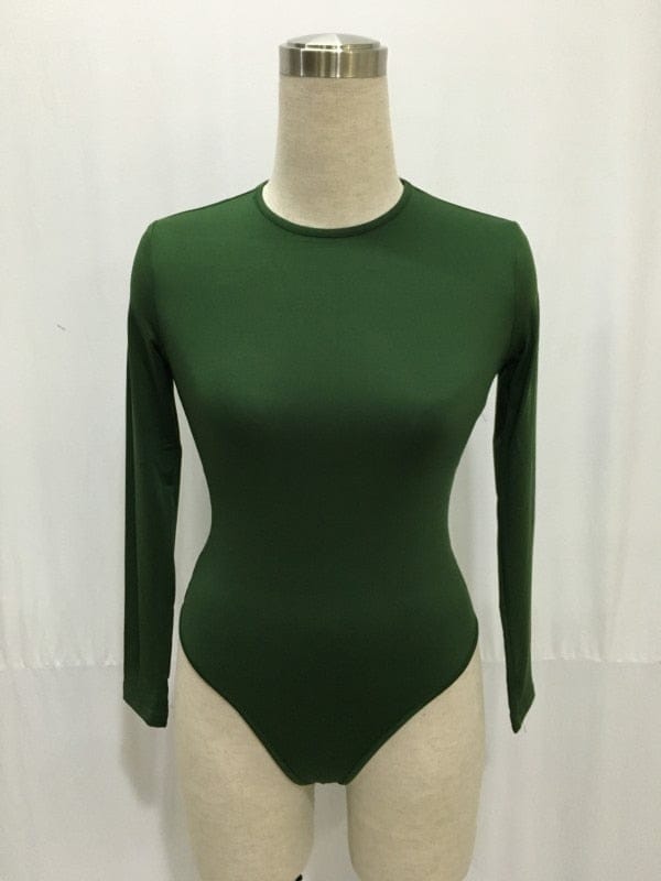 13 Colours Long Sleeve O Neck Casual Bodysuit For Women Bennys Beauty World