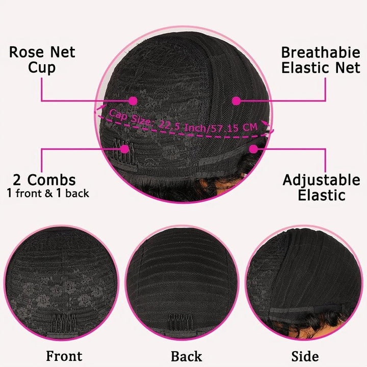 Short Ombre Pixie Cut Human Hair Wig for Women - Bennys Beauty World