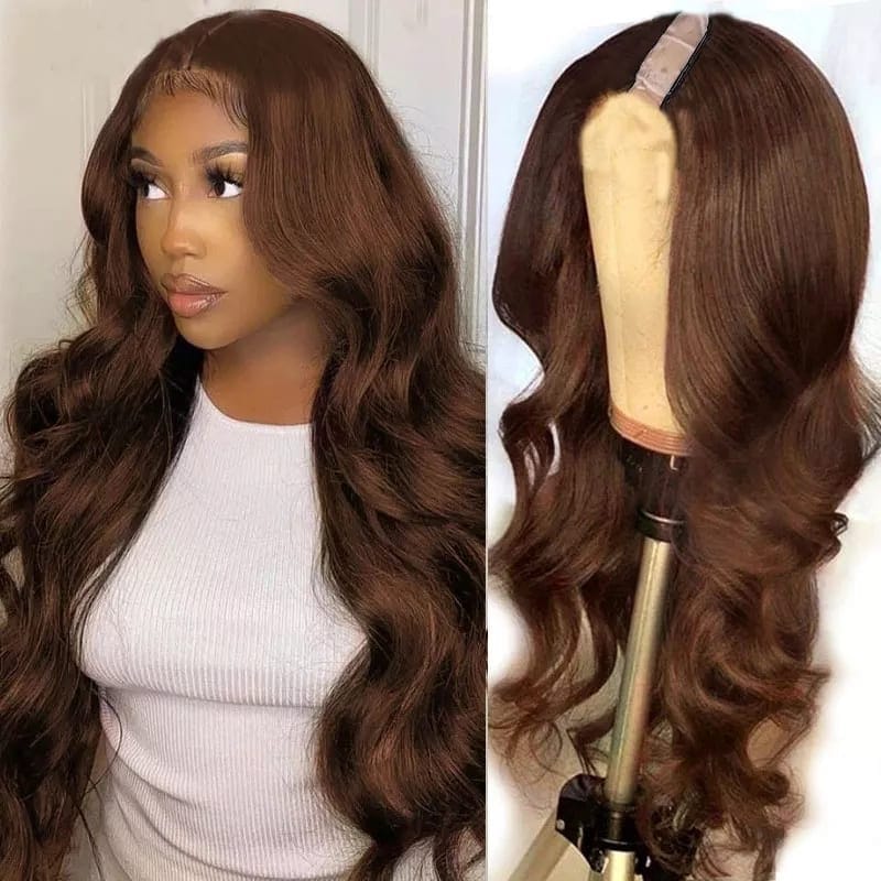13x4 Lace Wig Chocolate Brown Color 4 Body Wave Lace Closure Wig Bennys Beauty World