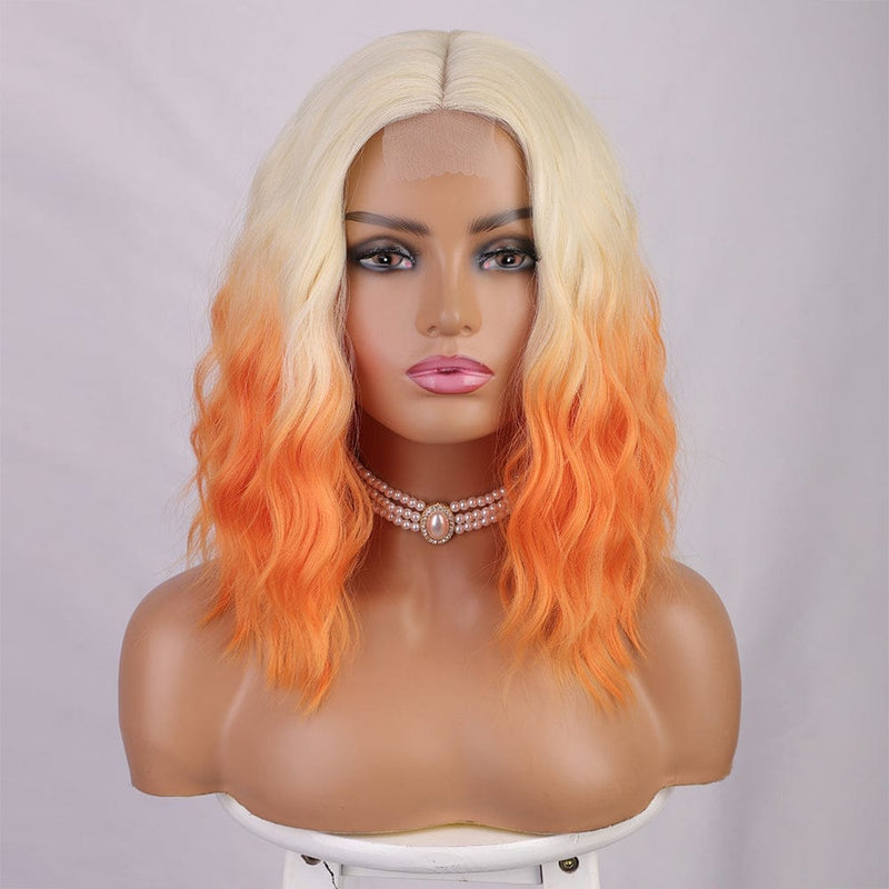 14 Inch High Quality Synthetic Highlight Lace Wig Ombre Blonde Bob Wigs Bennys Beauty World