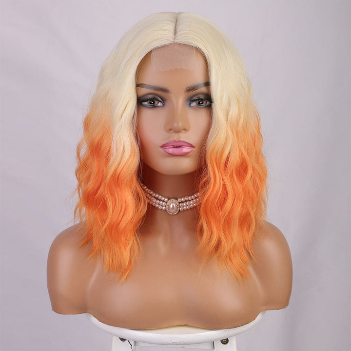 14 Inch High Quality Synthetic Highlight Lace Wig Ombre Blonde Bob Wigs Bennys Beauty World